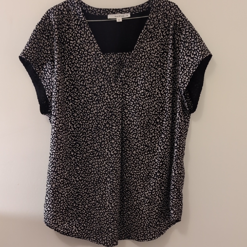 Black and White Blouse